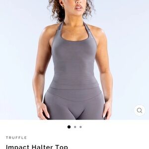Truffle Halter Tank Top - Gray